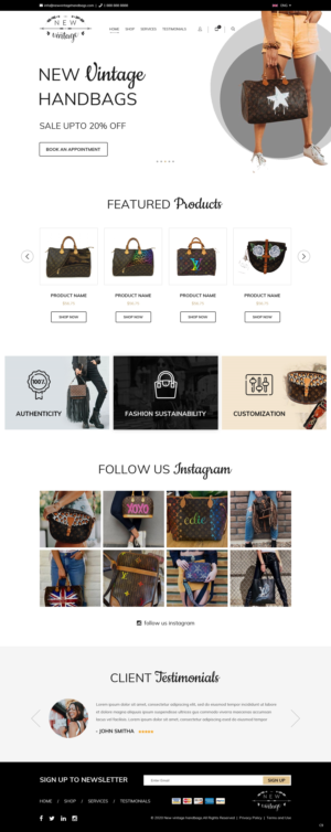 Landing Page Design by pb for New Vintage Handbags | Design: #25961113