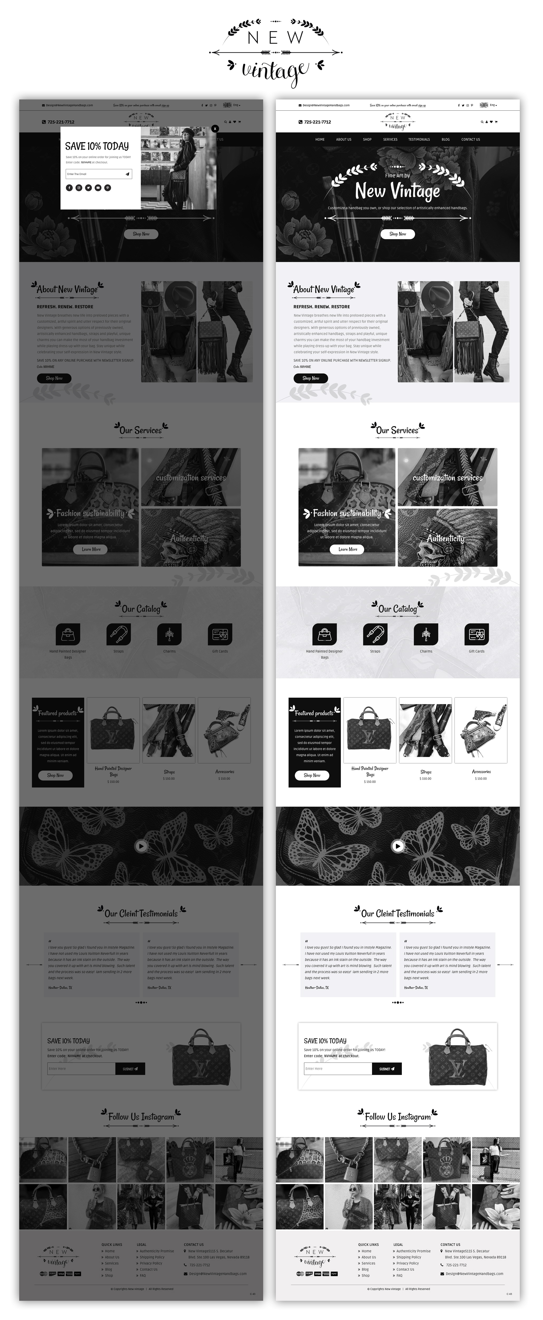 Landing Page Design by pb for New Vintage Handbags | Design #25961115