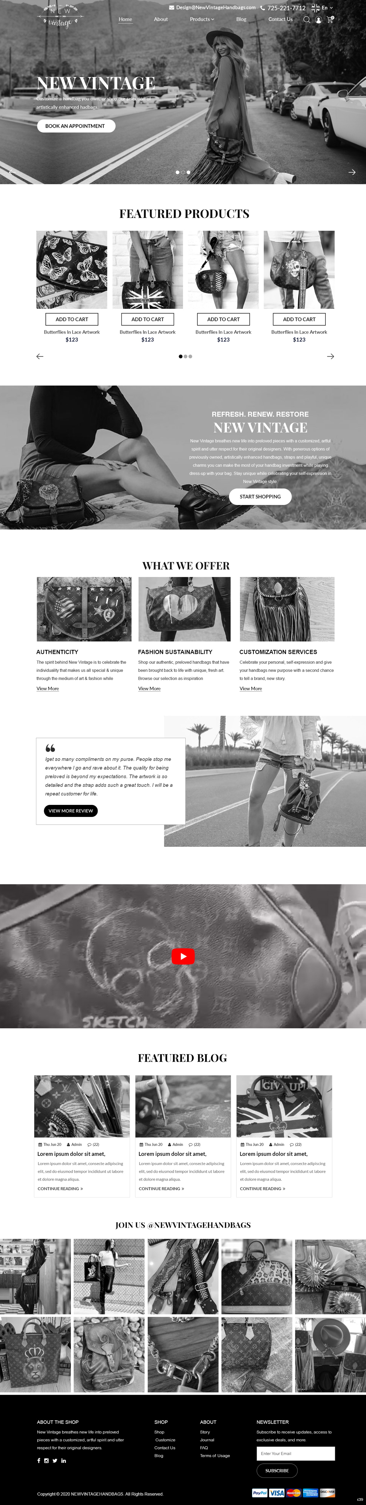 Landing Page Design by pb for New Vintage Handbags | Design #25961116