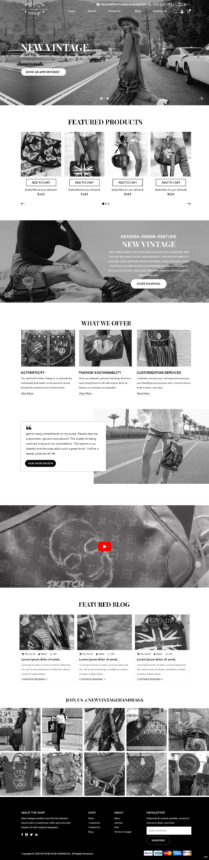 Landing Page Design by pb for New Vintage Handbags | Design: #25961116