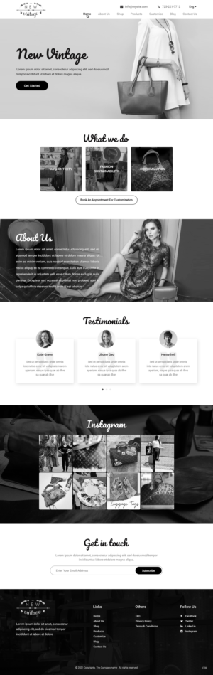 Landing Page Design by pb for New Vintage Handbags | Design: #25961117