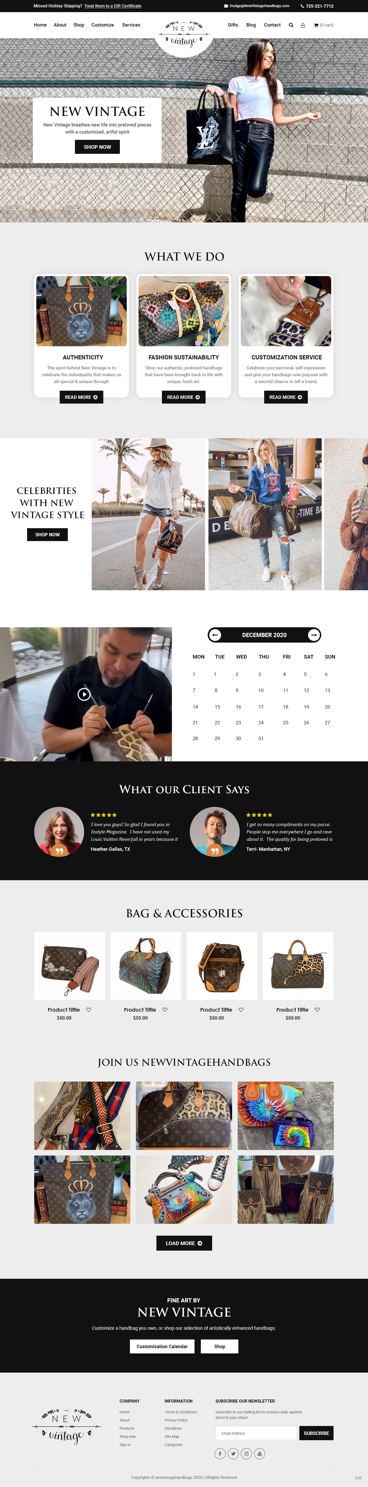 Landing Page Design by pb for New Vintage Handbags | Design #25961118