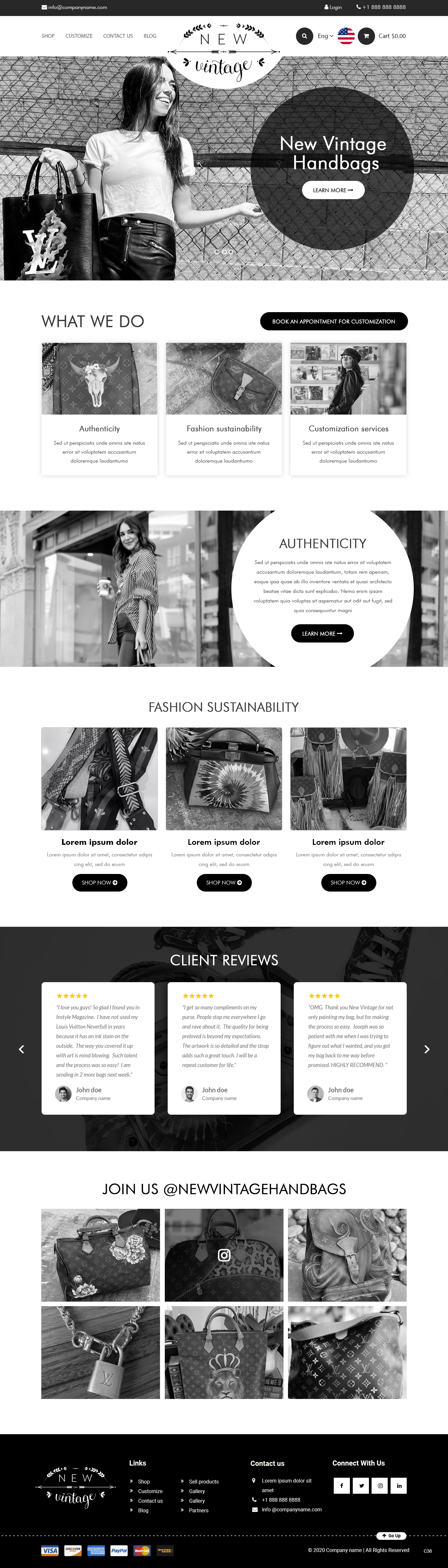 Landing Page Design by pb for New Vintage Handbags | Design #25961119