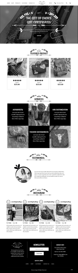 Landing Page Design by pb for New Vintage Handbags | Design: #25961123