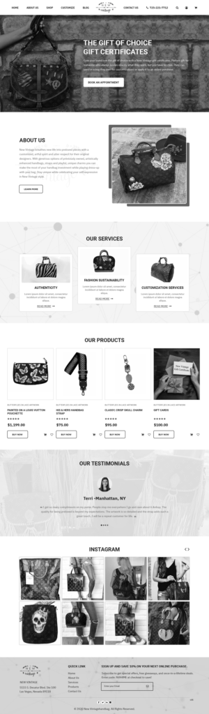 Landing Page Design by pb for New Vintage Handbags | Design: #25961124
