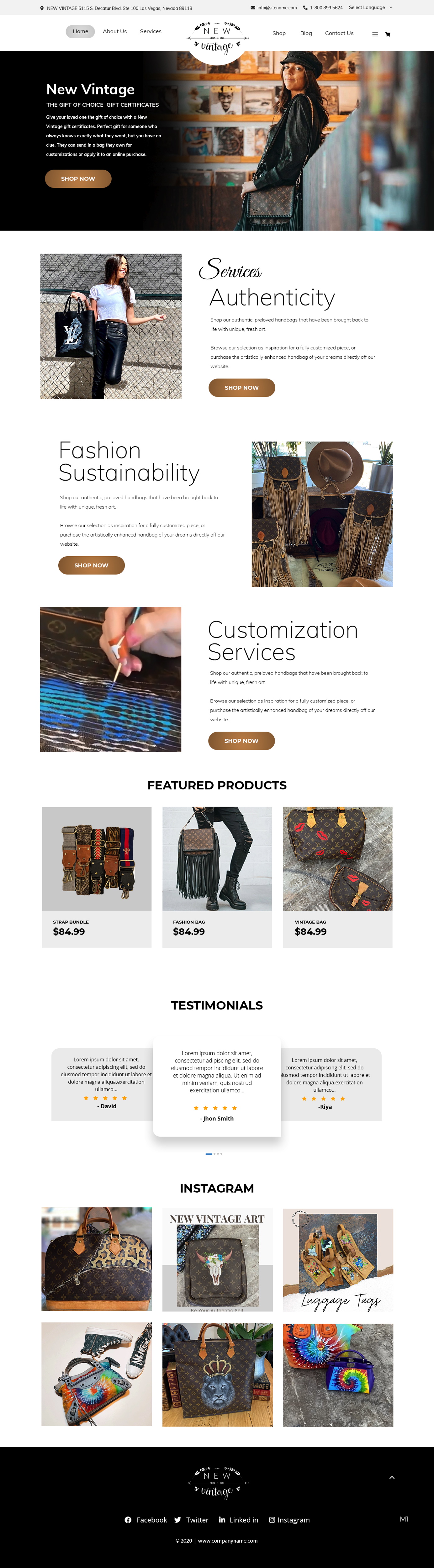 Landing Page Design by pb for New Vintage Handbags | Design #25961125