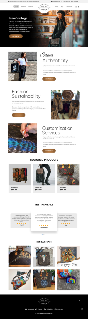Landing Page Design by pb for New Vintage Handbags | Design: #25961125