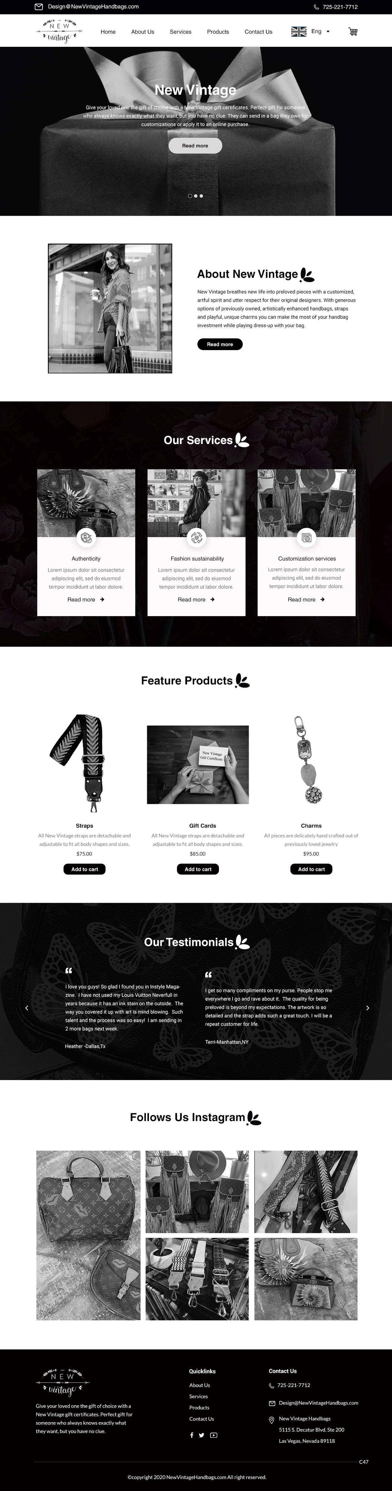 Landing Page Design by pb for New Vintage Handbags | Design #25961126
