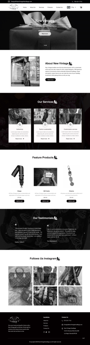 Landing Page Design by pb for New Vintage Handbags | Design: #25961126