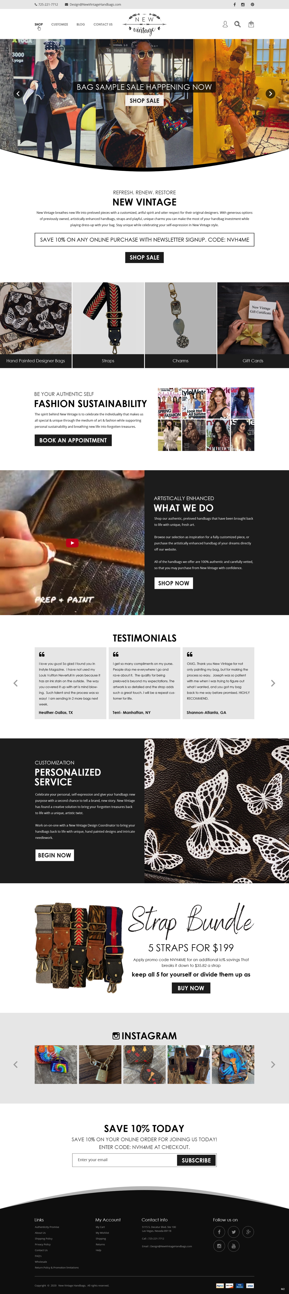 Landing Page Design by pb for New Vintage Handbags | Design #25961127