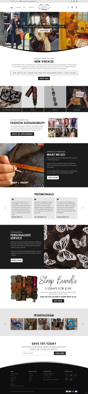Landing Page Design by pb for New Vintage Handbags | Design: #25961127