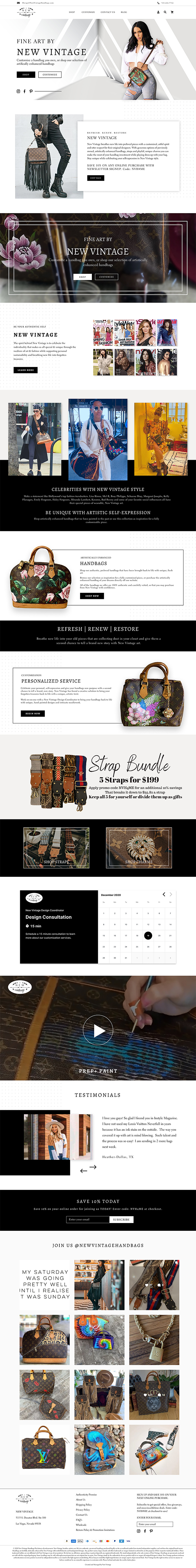Landing Page Design by Adeel Rahman for New Vintage Handbags | Design #25972876