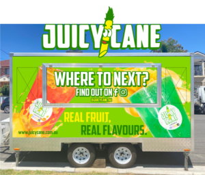 FOOD TRAILER Design Wrap for a Juice Shop (fun/joyful elements) | Diseño de Rotulación de Vehículo por Atvento Graphics