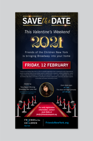 Save the Date for a Virtual Gala Event: Broadway at Home | Design de Marketing Électronique par vcreatived