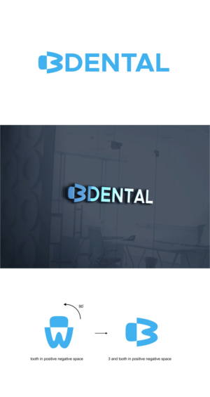 3Dental | Logo Design by RAN MEI JS