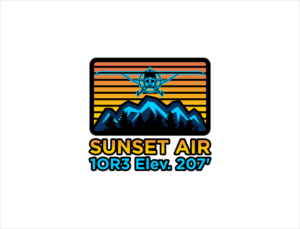 Sunset Air,  1OR3   Elev. 207' | Logo Design by BNdesigner