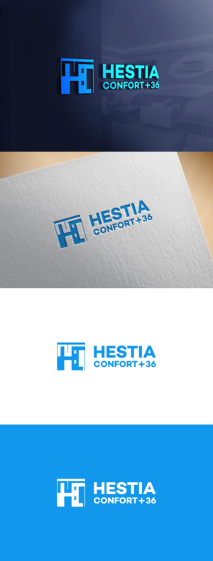 Hestia Confort + 36 (chiffre 36 qui donne la durée de notre action promo) | Logo Design by ViciouSaint