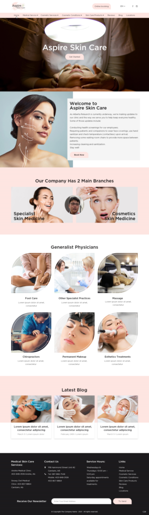 Web Design by pb for Aspire Skincare Clinic | Design: #25974903