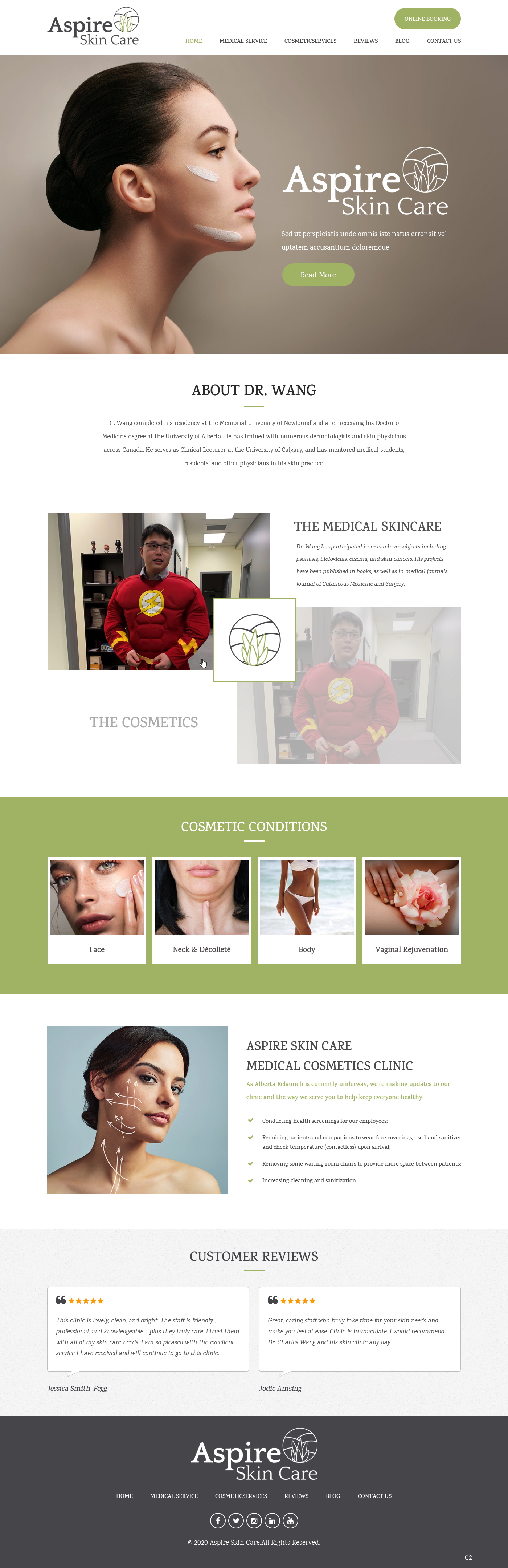 Diseño Web por pb para Aspire Skincare Clinic | Diseño #25974905