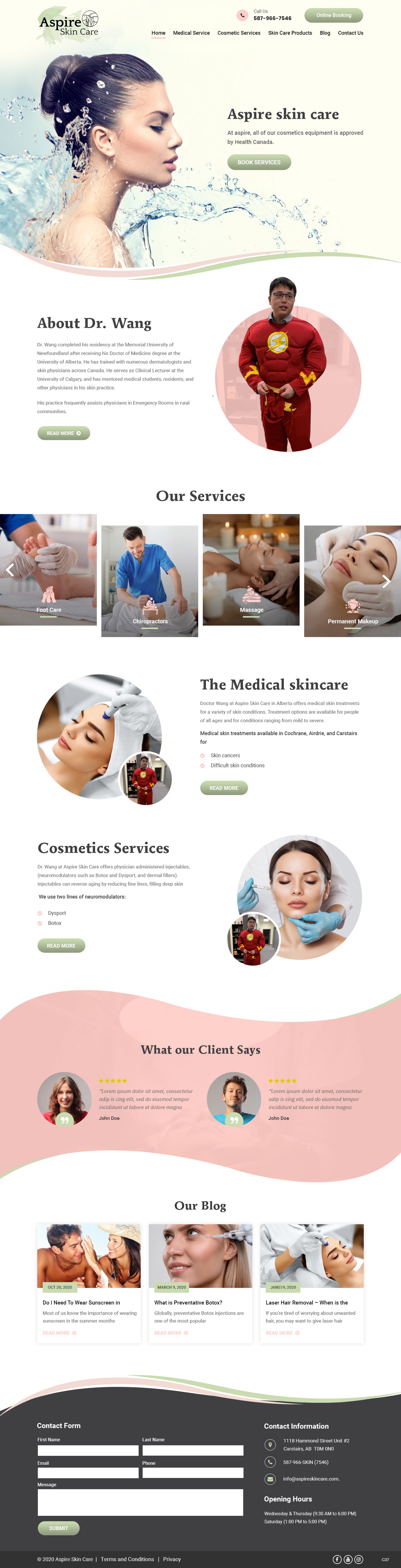 Diseño Web por pb para Aspire Skincare Clinic | Diseño #25974908