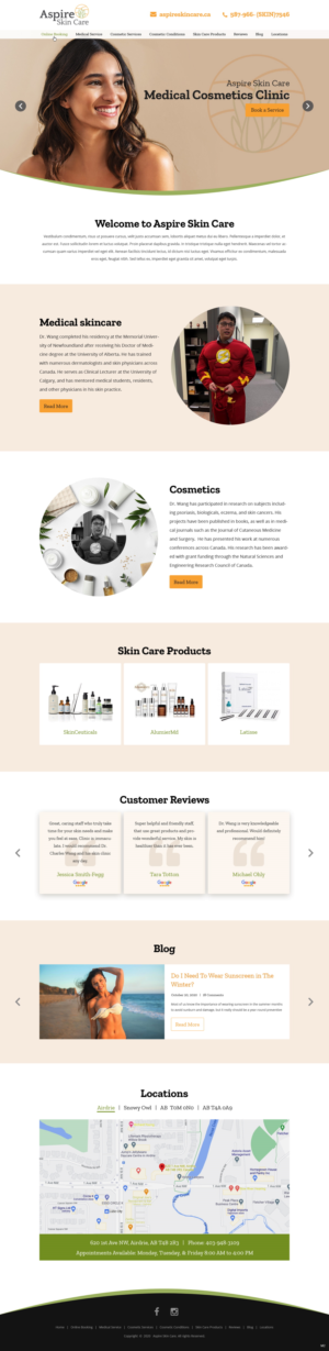 Web Design by pb for Aspire Skincare Clinic | Design: #25974919