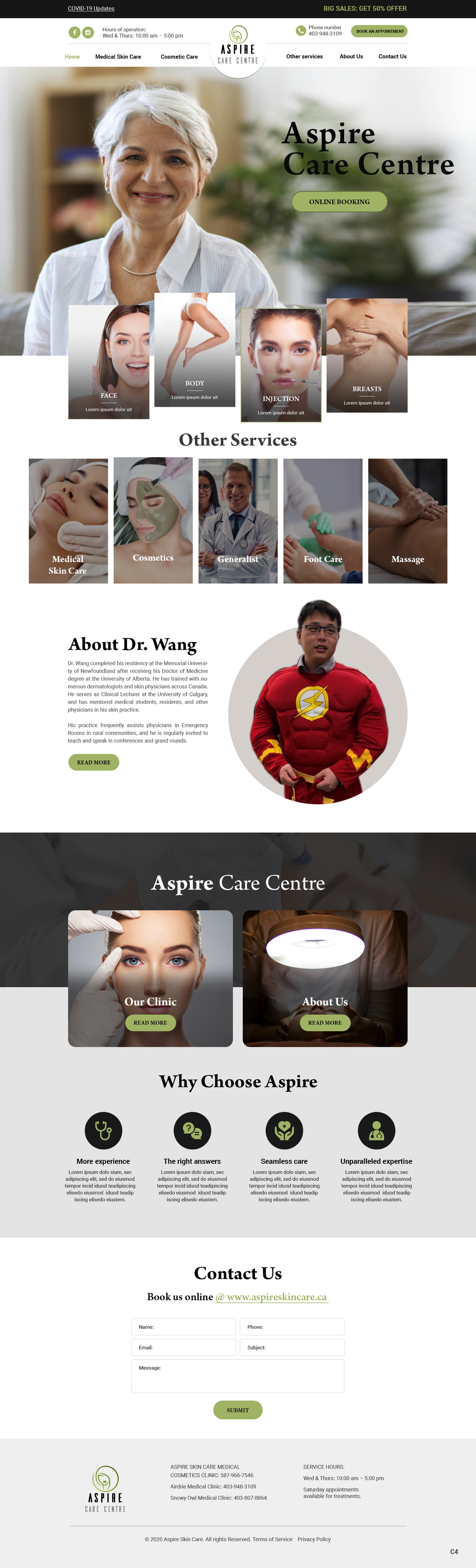 Web Design by pb for Aspire Skincare Clinic | Design #25986284