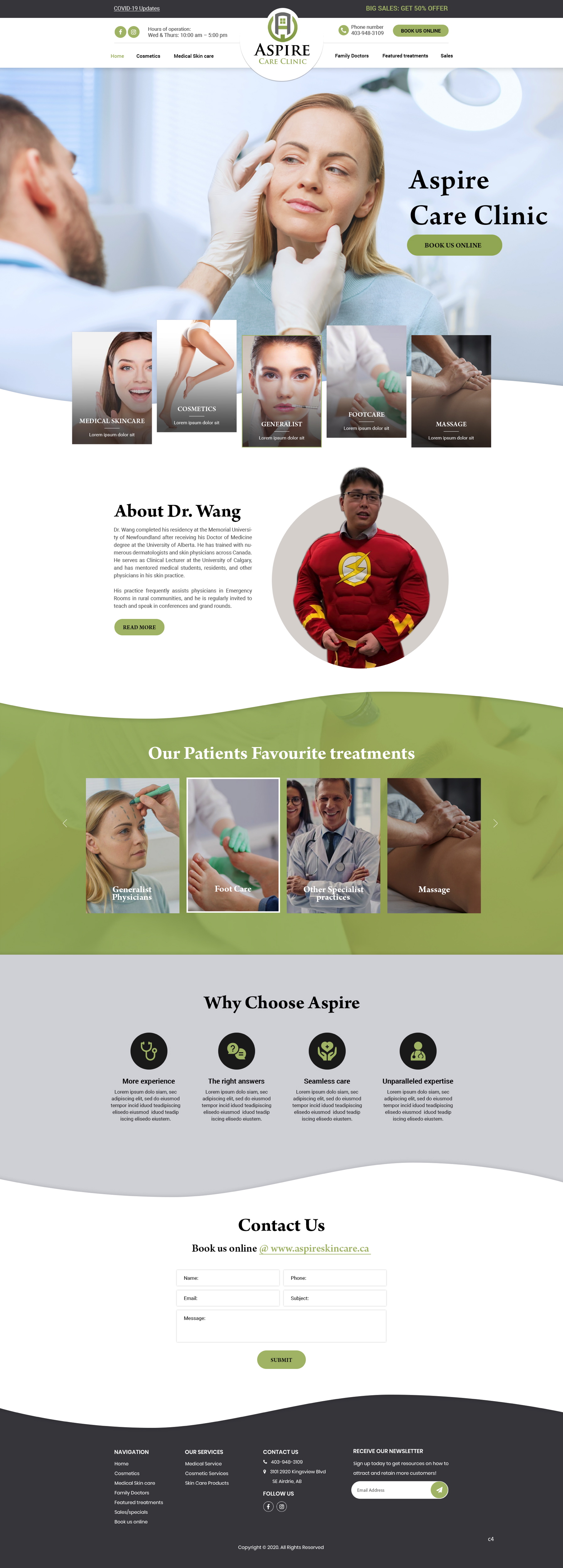 Web Design by pb for Aspire Skincare Clinic | Design #26001011