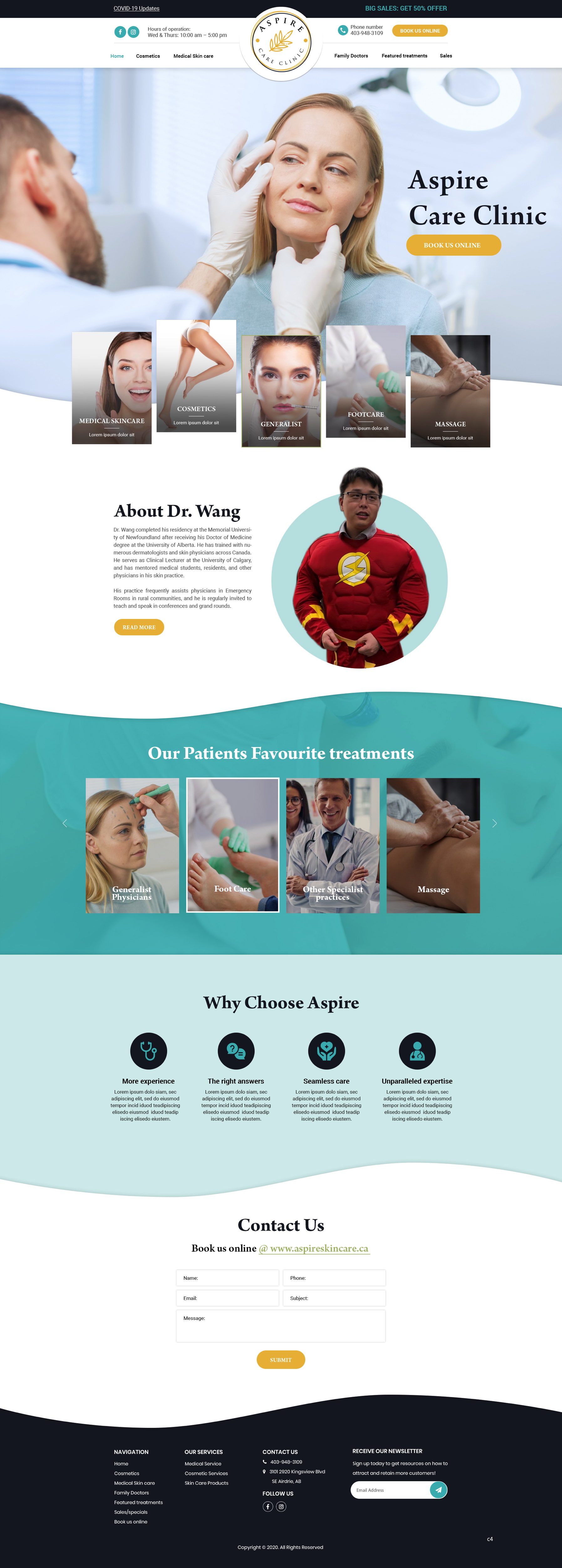 Web Design by pb for Aspire Skincare Clinic | Design #26006007
