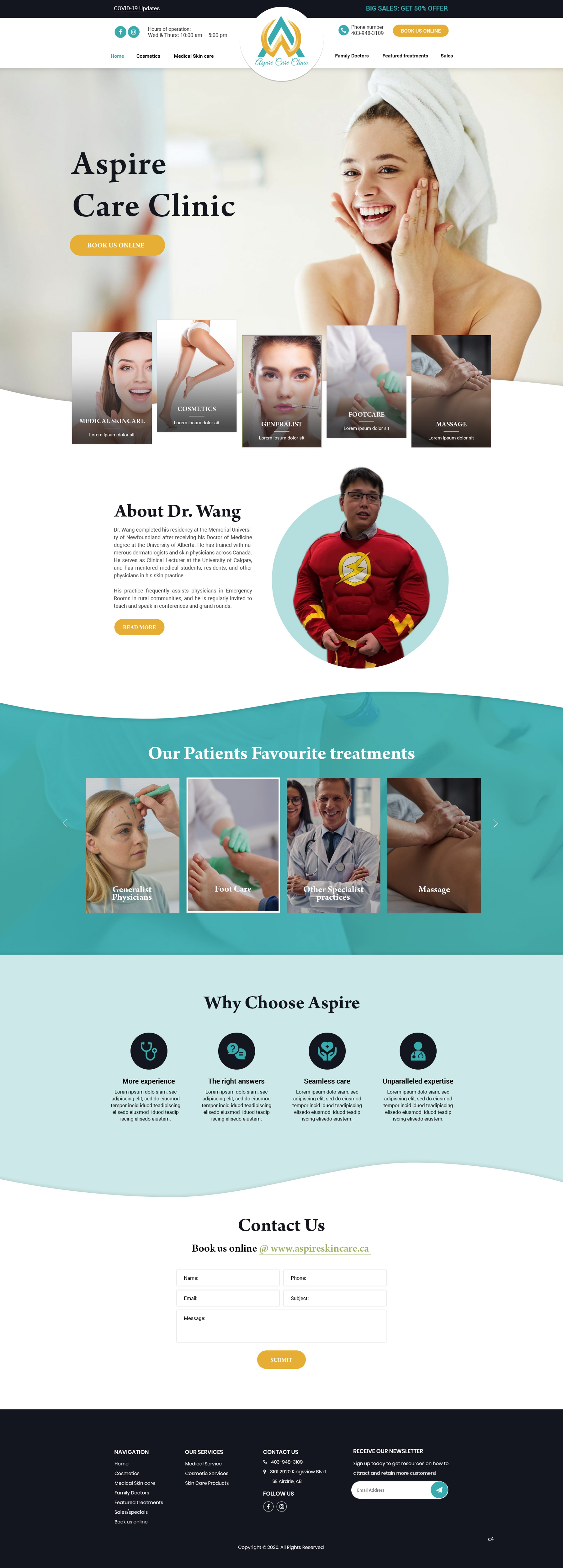 Web Design by pb for Aspire Skincare Clinic | Design #26010662