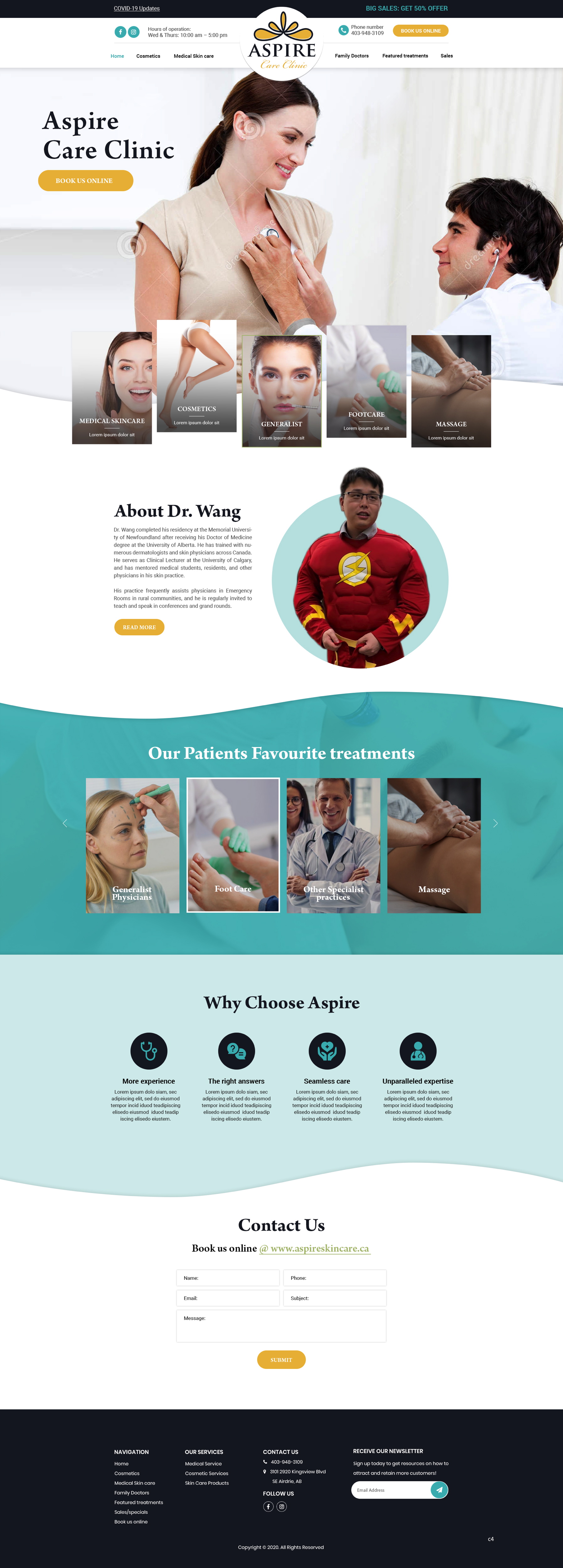 Web Design by pb for Aspire Skincare Clinic | Design #26032259