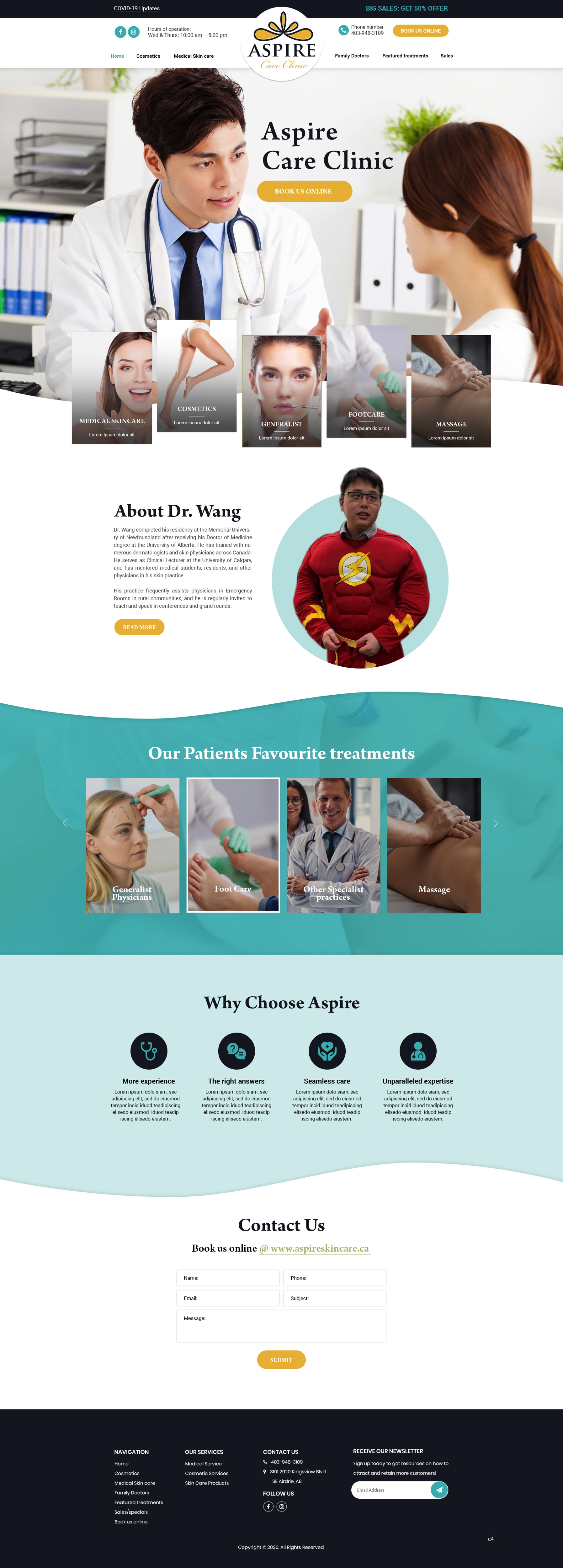 Diseño Web por pb para Aspire Skincare Clinic | Diseño #26032260