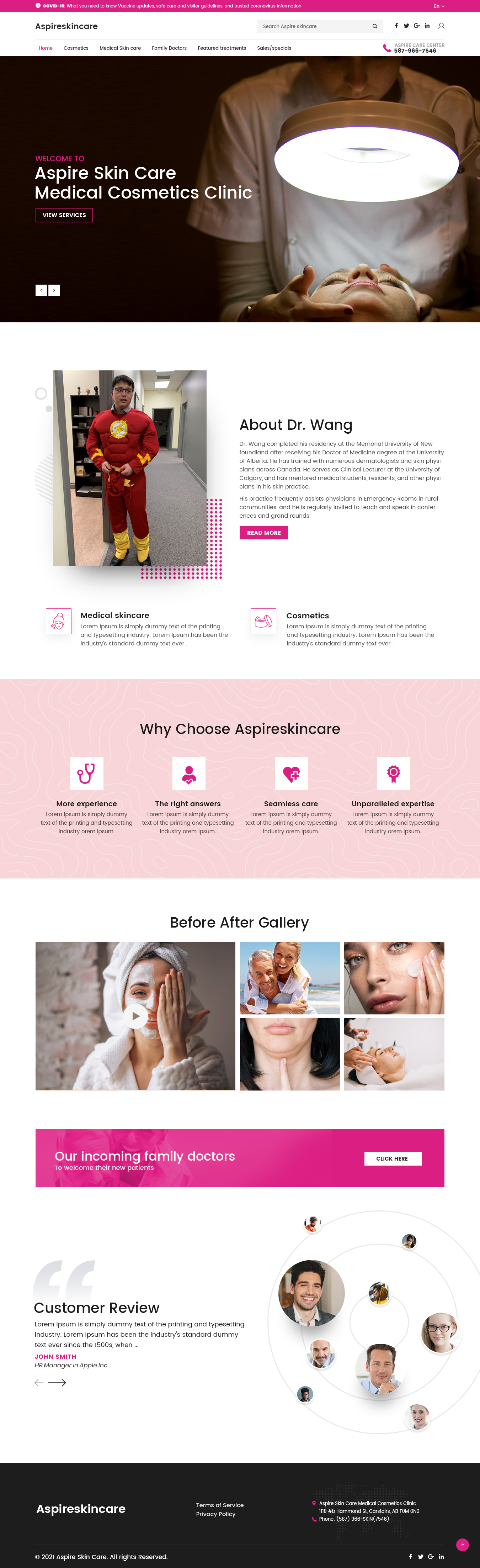 Web-Design von nzdesigners für Aspire Skincare Clinic | Design #26011631