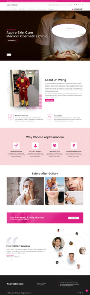 Web Design by nzdesigners for Aspire Skincare Clinic | Design: #26011631