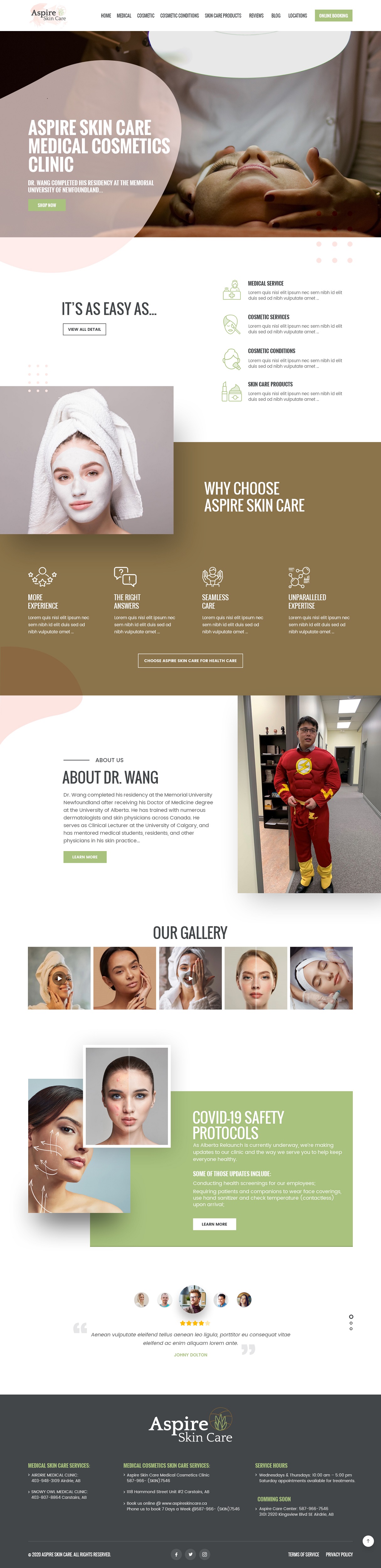 Web Design by nzdesigners for Aspire Skincare Clinic | Design #26011640