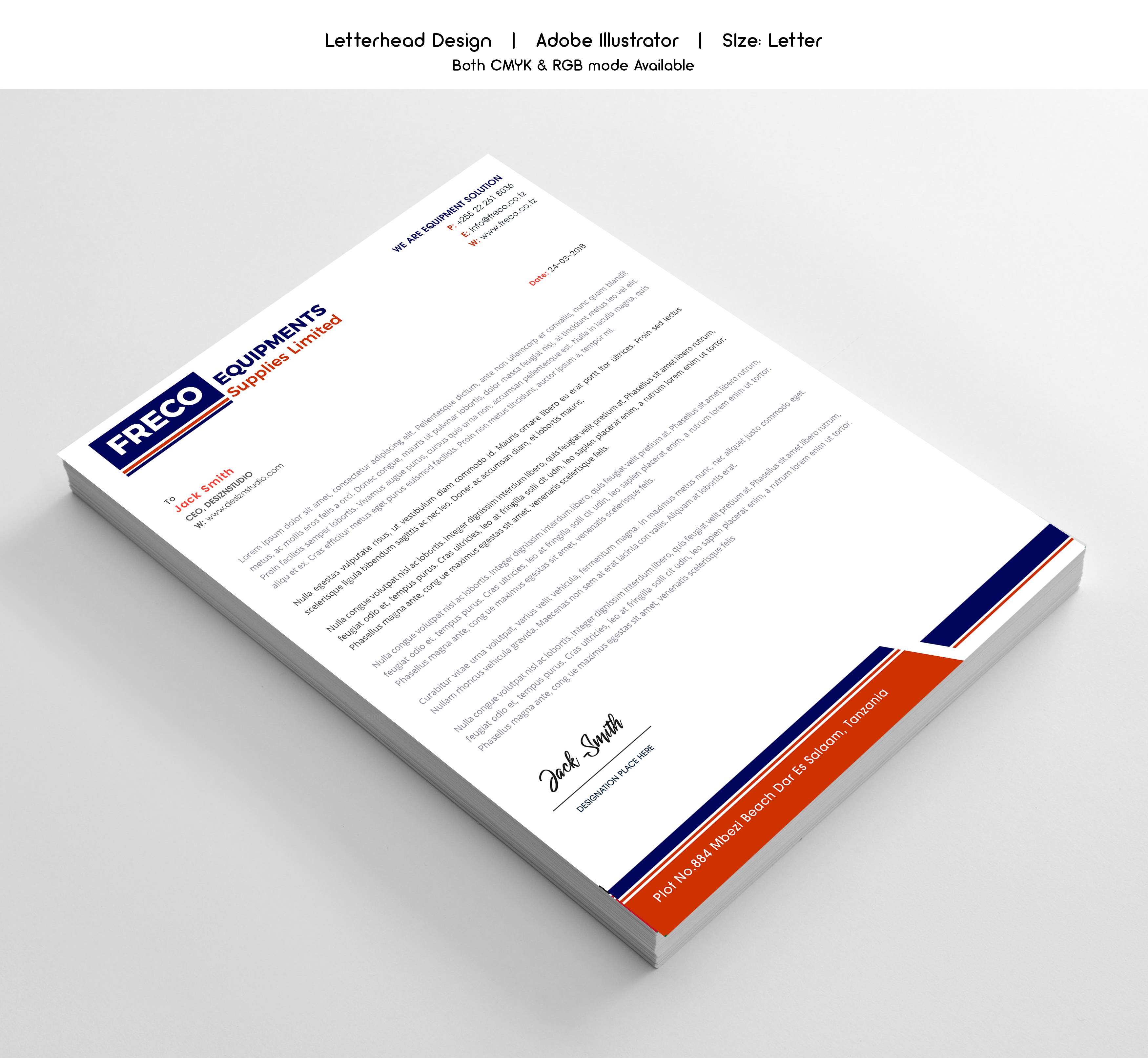 Letterhead Design by Expert Designer for Freco Equipment Supplies Limited | Design: #25974537