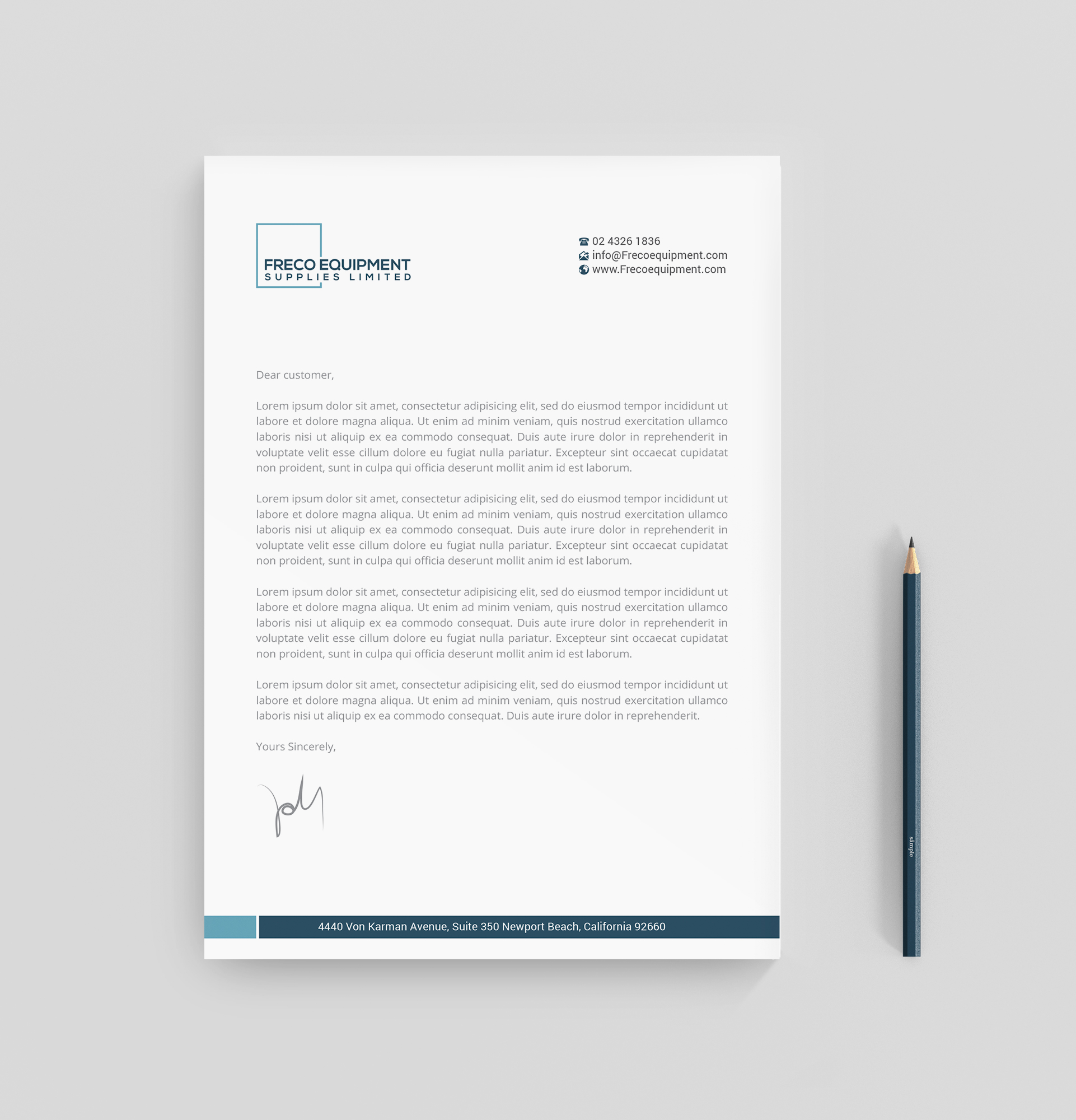 Briefkopf-Design von R.design für Freco Equipment Supplies Limited | Design #25974765