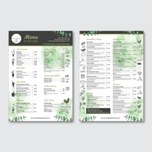 Menü-Design von Louie Fuentes für Country Atmosphere Cafe | Design #25978969