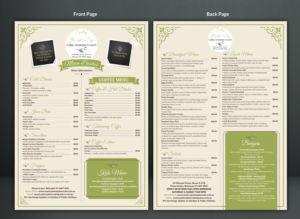 Menü-Design von SAI DESIGNS für Country Atmosphere Cafe | Design: #25978296