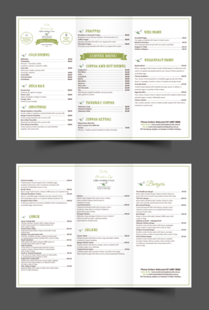 Menü-Design von SAI DESIGNS für Country Atmosphere Cafe | Design: #26037058
