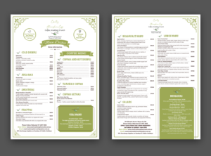 Menü-Design von SAI DESIGNS für Country Atmosphere Cafe | Design: #26037059