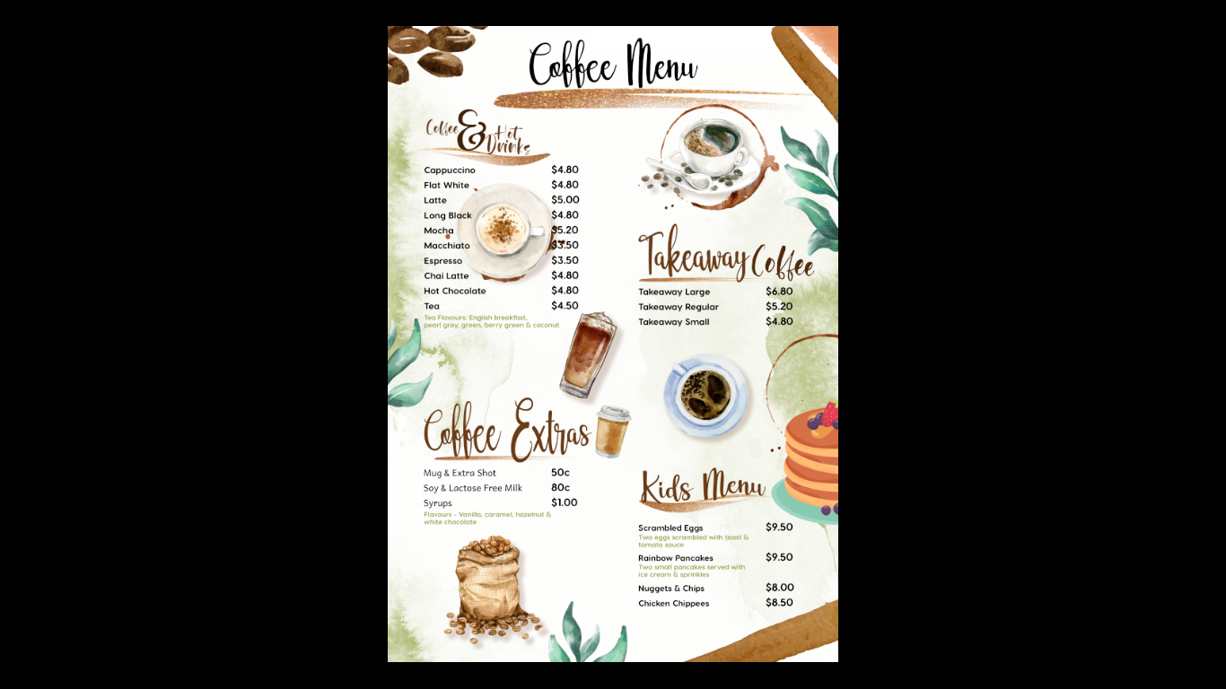 Design de Menu par Sharp-The-Blurs pour Country Atmosphere Cafe | Design #25977570
