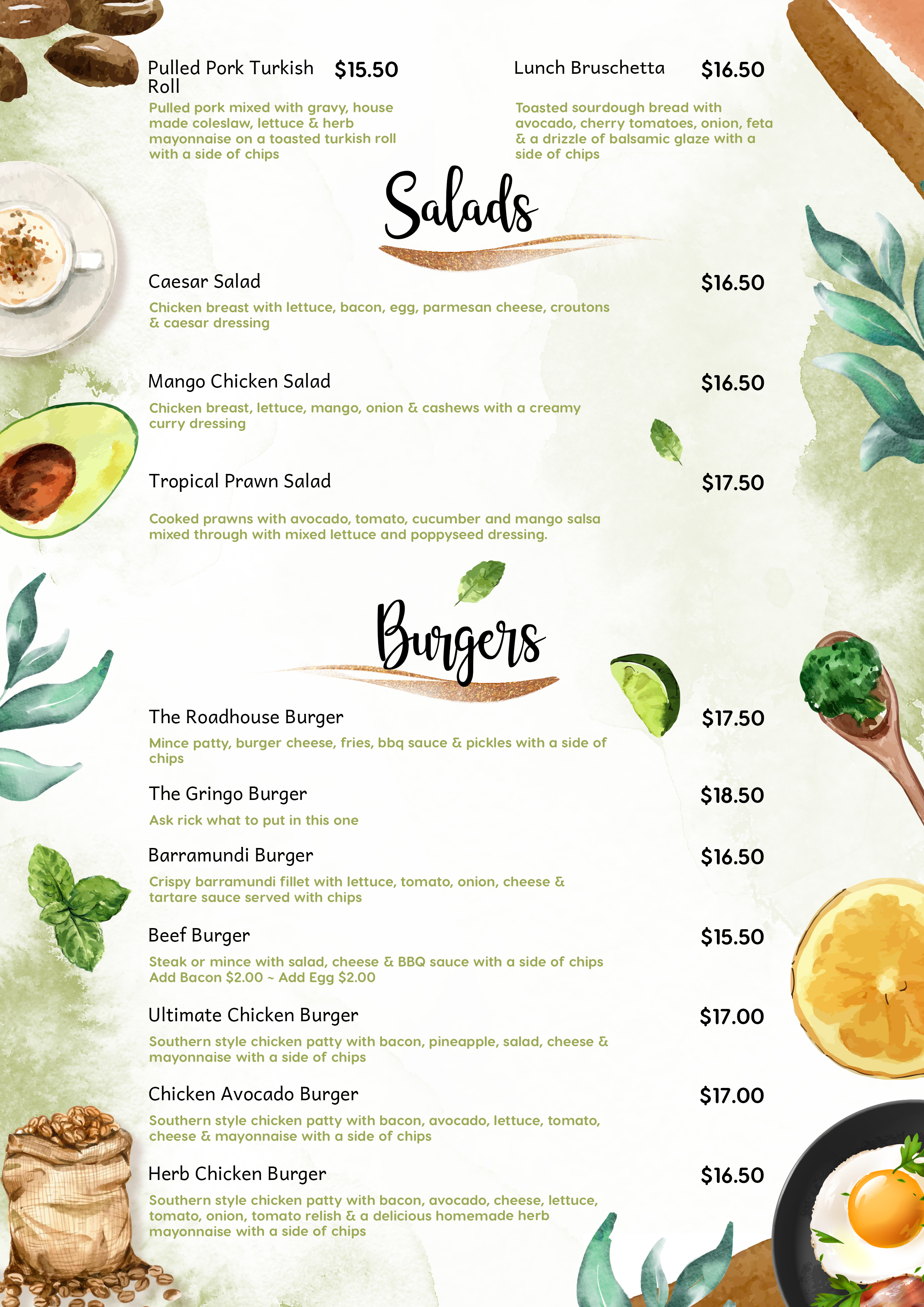 Design de Menu par Sharp-The-Blurs pour Country Atmosphere Cafe | Design #25982045