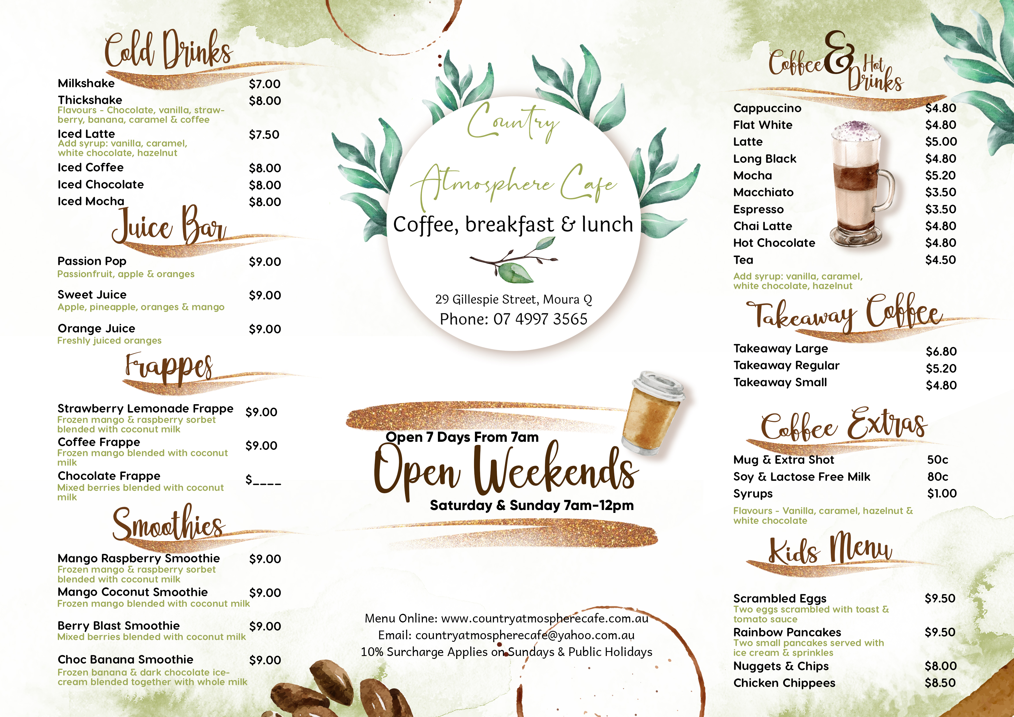Design de Menu par Sharp-The-Blurs pour Country Atmosphere Cafe | Design #25987120