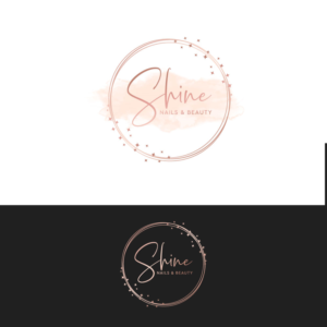 Title: Shine - Subtitle: Nails & Beauty | Logo Design by Amethystica