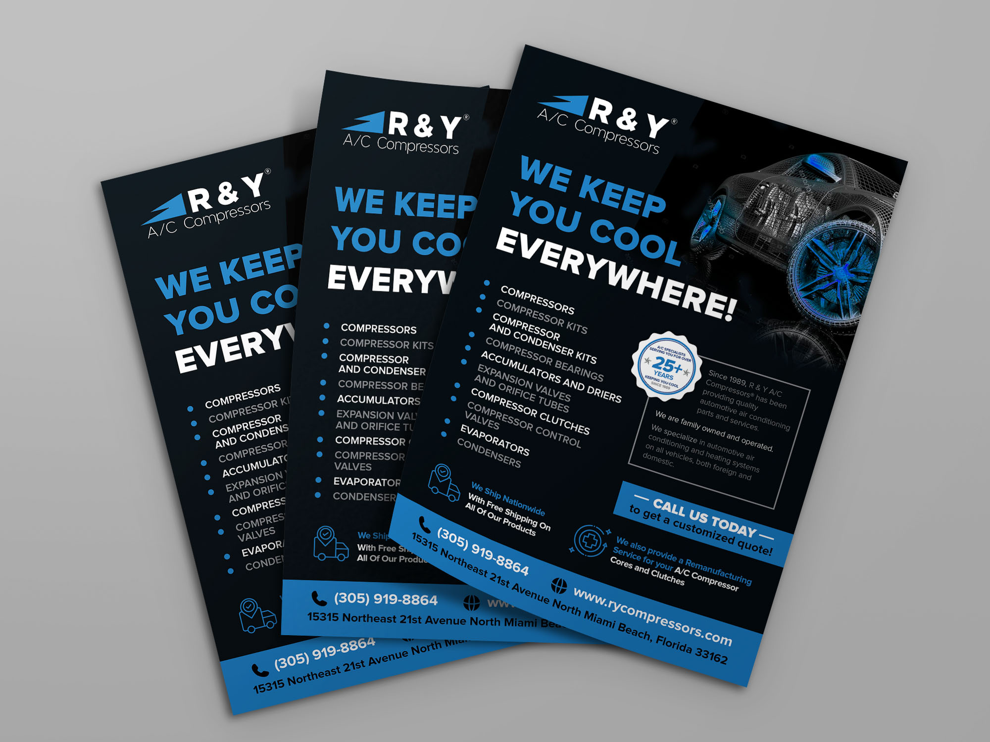 Flyer Design by Ulyana K. for R & Y A/C Compressors  | Design #25982874