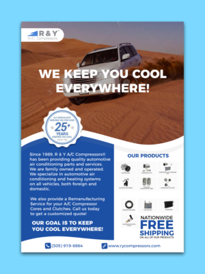 Flyer Design by nguruzzdng for R & Y A/C Compressors  | Design: #25983015