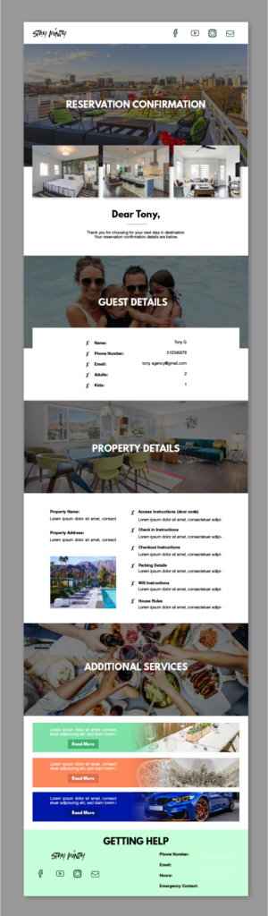 Reservation Confirmation Template | Email Marketing Design by Pixper