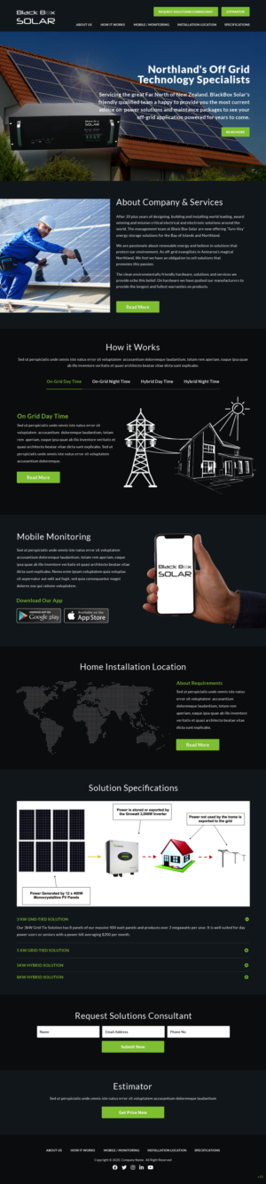 Web Design by pb for Black Box Solar Limited | Design: #25993025