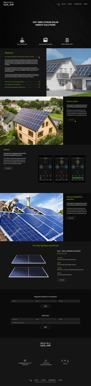 Web Design by Ved Web Services for Black Box Solar Limited | Design #26010269