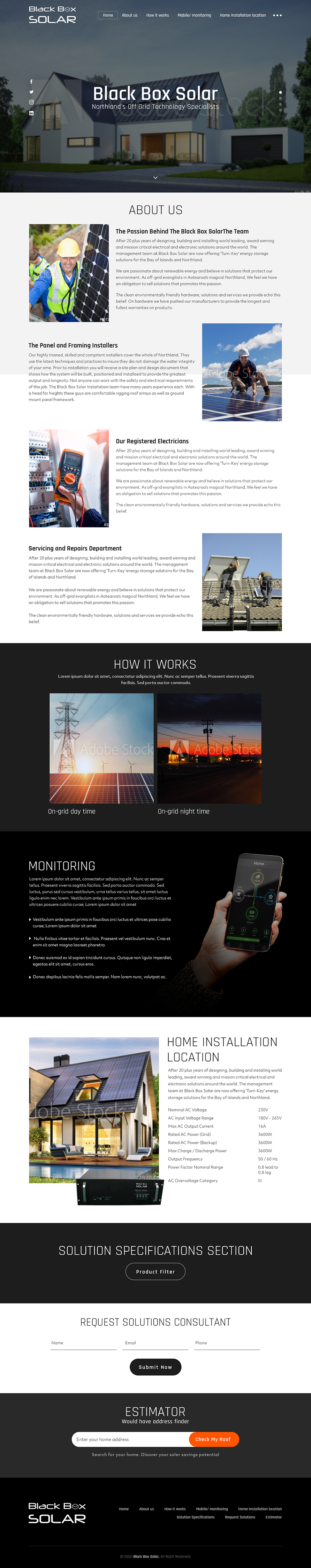 Web Design by sai.designer87 for Black Box Solar Limited | Design #26010910